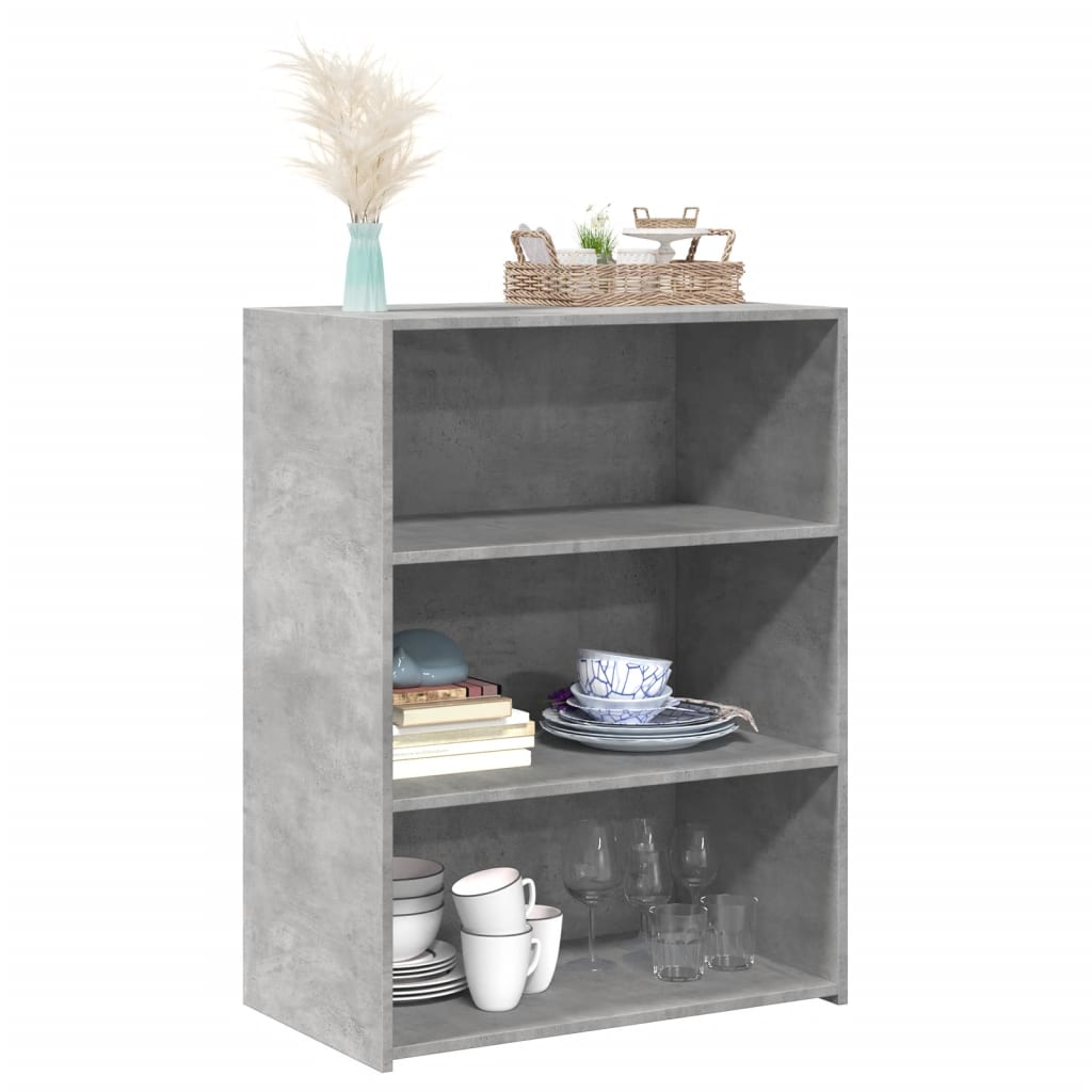 reol 70x41x93 cm konstrueret træ betongrå