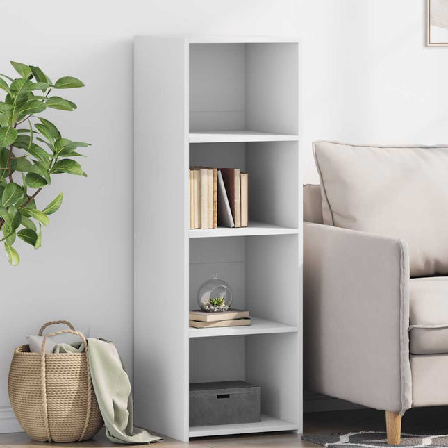 reol 40x41x124 cm konstrueret træ hvid