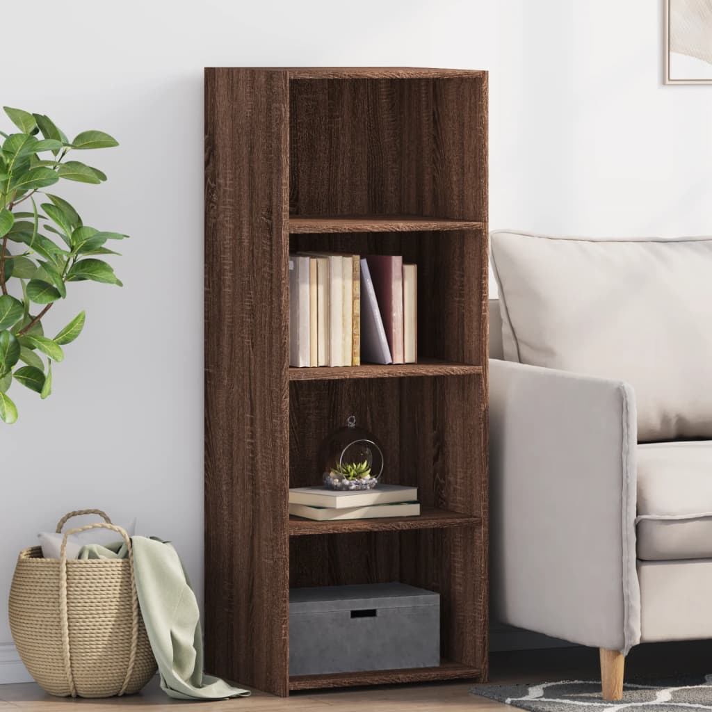 reol 45x41x124 cm konstrueret træ brun egetræsfarve