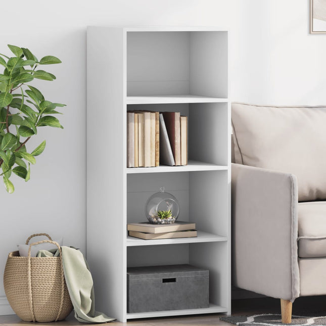 reol 50x41x124 cm konstrueret træ hvid