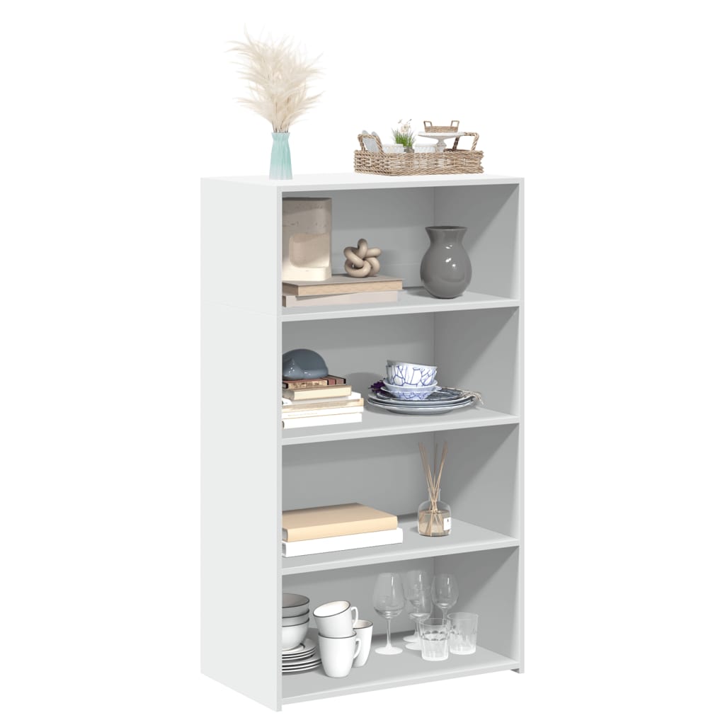 reol 70x41x124 cm konstrueret træ hvid