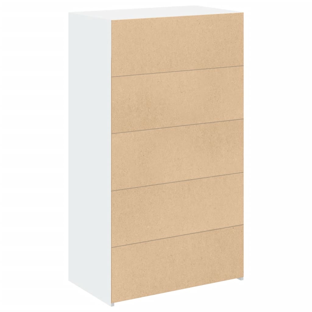 reol 70x41x124 cm konstrueret træ hvid