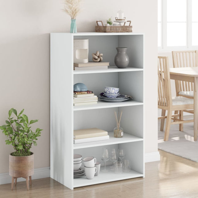 reol 70x41x124 cm konstrueret træ hvid