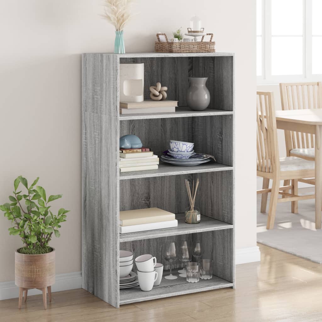 reol 70x41x124 cm konstrueret træ grå sonoma-eg