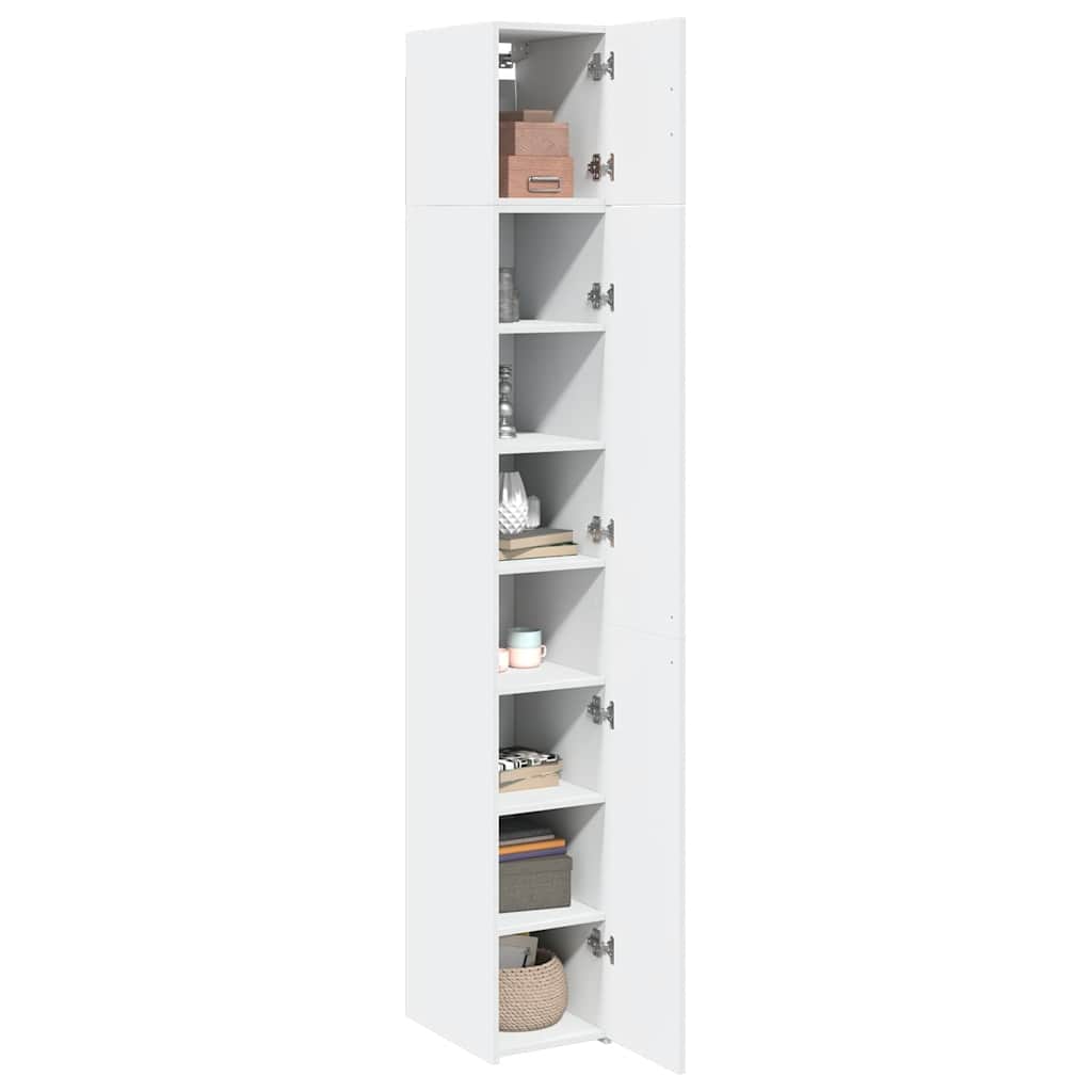 skab 30x42,5x225 cm smalt konstrueret træ hvid