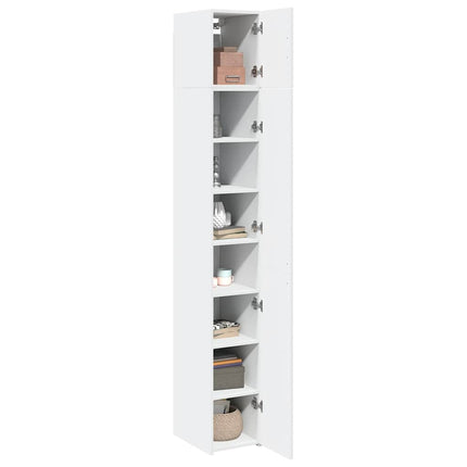 skab 30x42,5x225 cm smalt konstrueret træ hvid