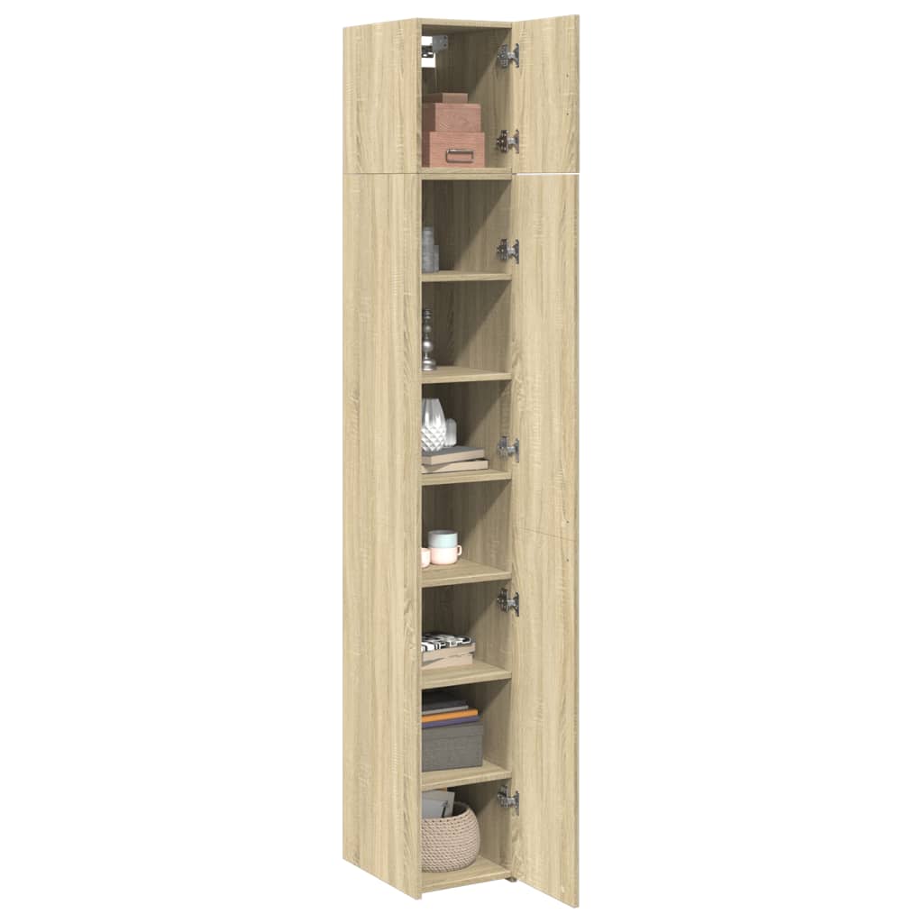 skab 30x42,5x225 cm smalt konstrueret træ sonoma-eg