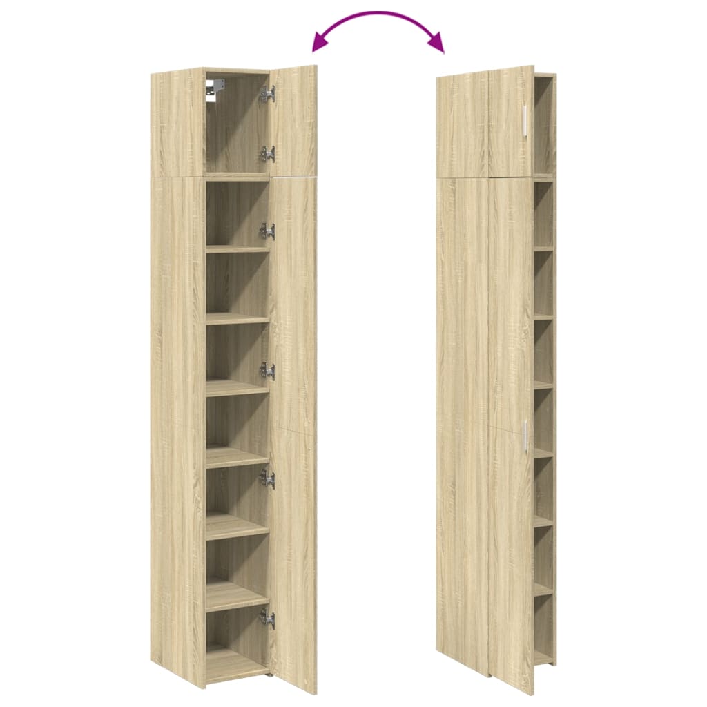 skab 30x42,5x225 cm smalt konstrueret træ sonoma-eg