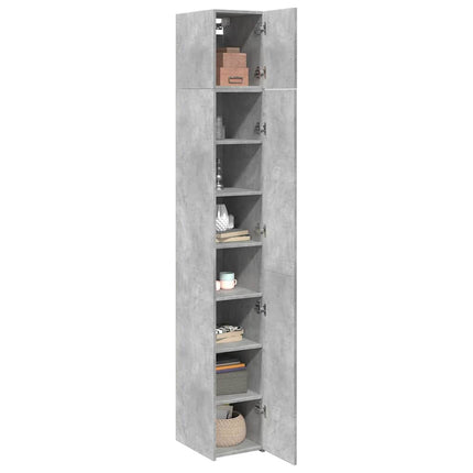 skab 30x42,5x225 cm smalt konstrueret træ betongrå