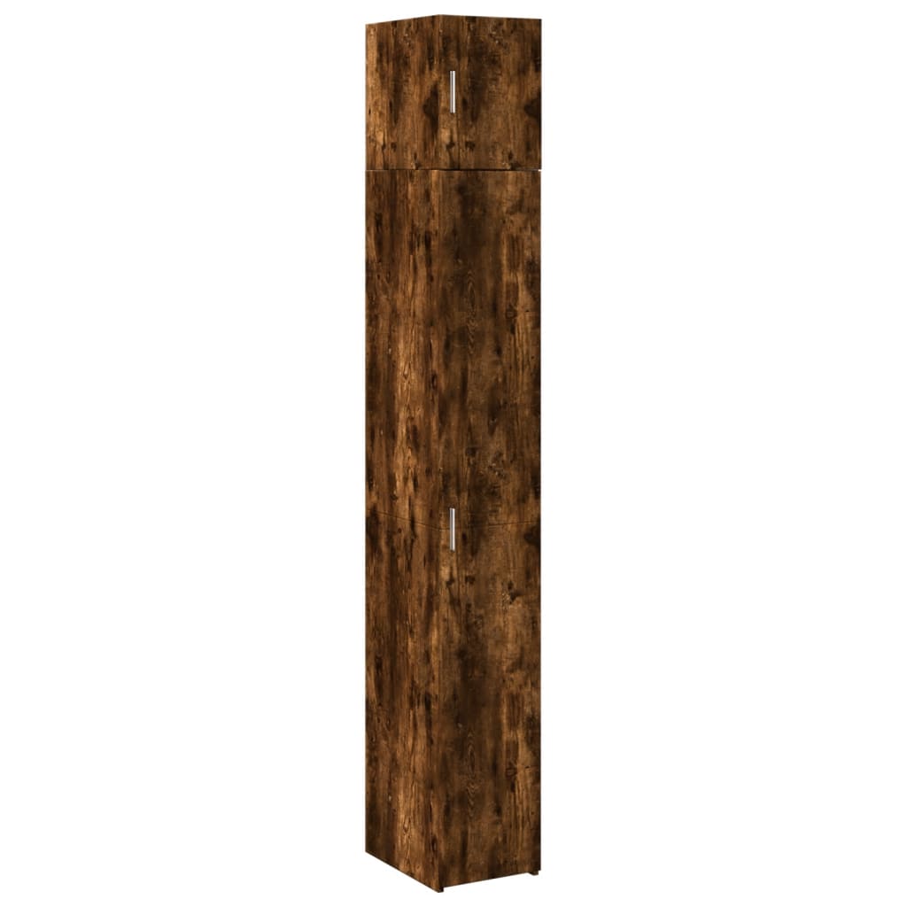 skab 30x42,5x225 cm smalt konstrueret træ røget egetræsfarve