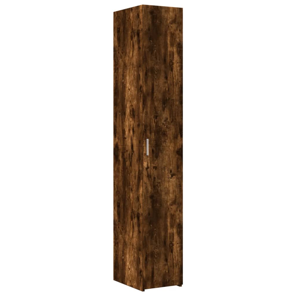 skab 30x42,5x225 cm smalt konstrueret træ røget egetræsfarve