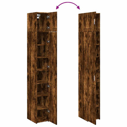 skab 30x42,5x225 cm smalt konstrueret træ røget egetræsfarve