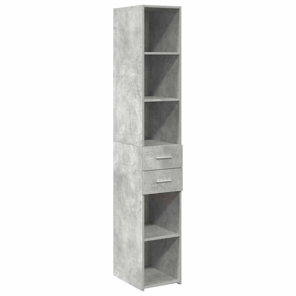 skab 30x42,5x225 cm smalt konstrueret træ betongrå
