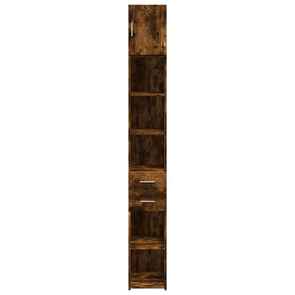 skab 30x42,5x225 cm smalt konstrueret træ røget egetræsfarve