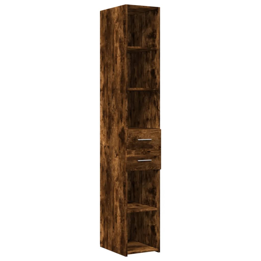 skab 30x42,5x225 cm smalt konstrueret træ røget egetræsfarve