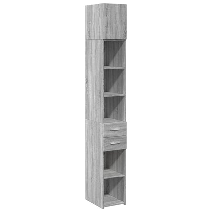 skab 30x42,5x225 cm smalt konstrueret træ grå sonoma-eg