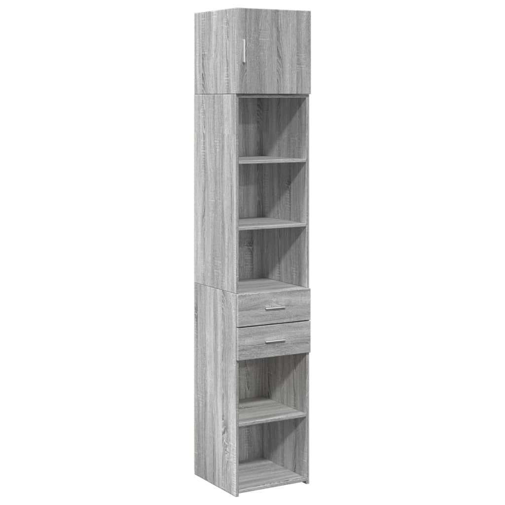 skab 40x42,5x225 cm smalt konstrueret træ grå sonoma-eg