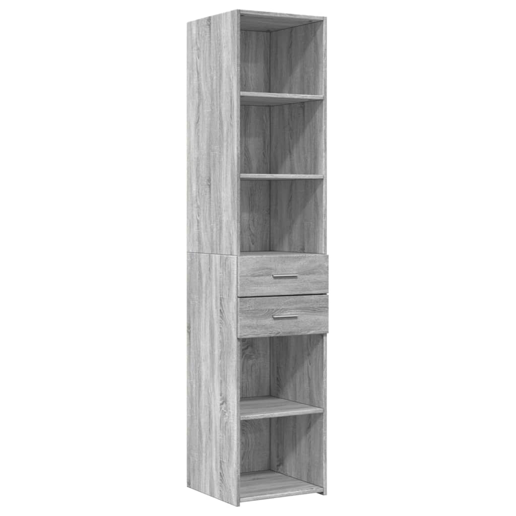 skab 40x42,5x225 cm smalt konstrueret træ grå sonoma-eg