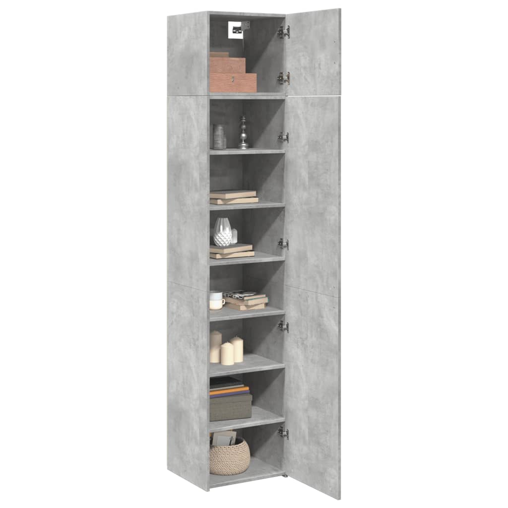 skab 45x42,5x225 cm smalt konstrueret træ betongrå