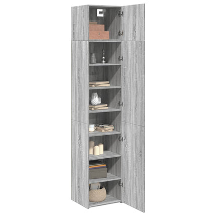 skab 45x42,5x225 cm smalt konstrueret træ grå sonoma-eg