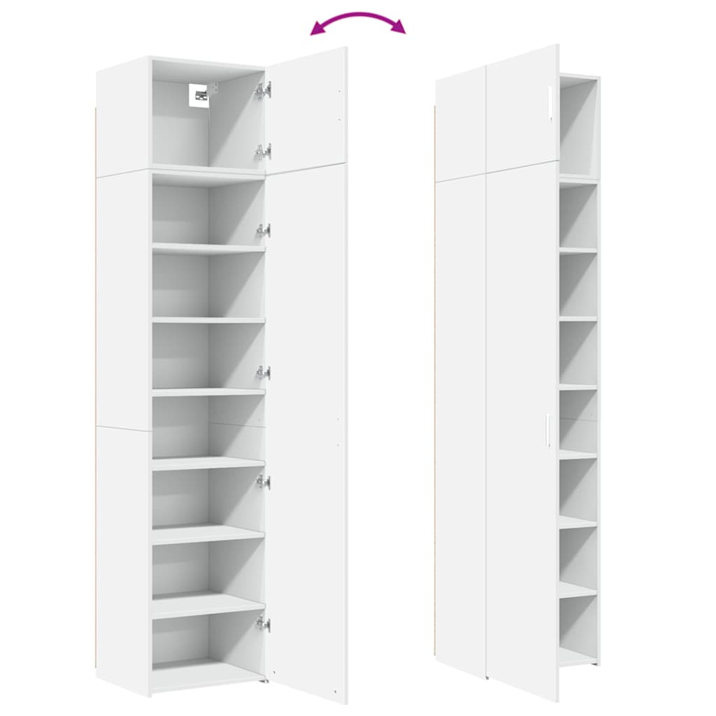 skab 50x42,5x225 cm smalt konstrueret træ hvid