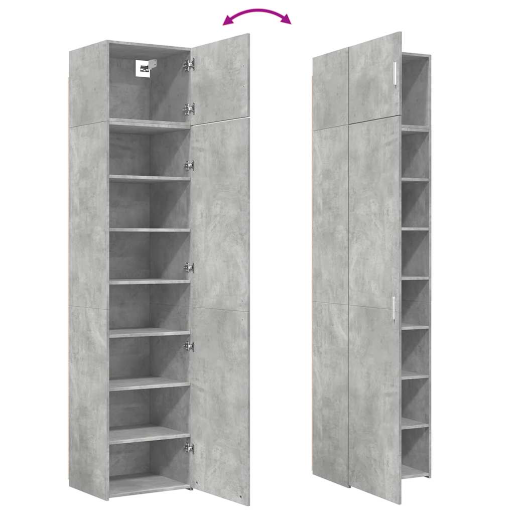 skab 50x42,5x225 cm smalt konstrueret træ betongrå