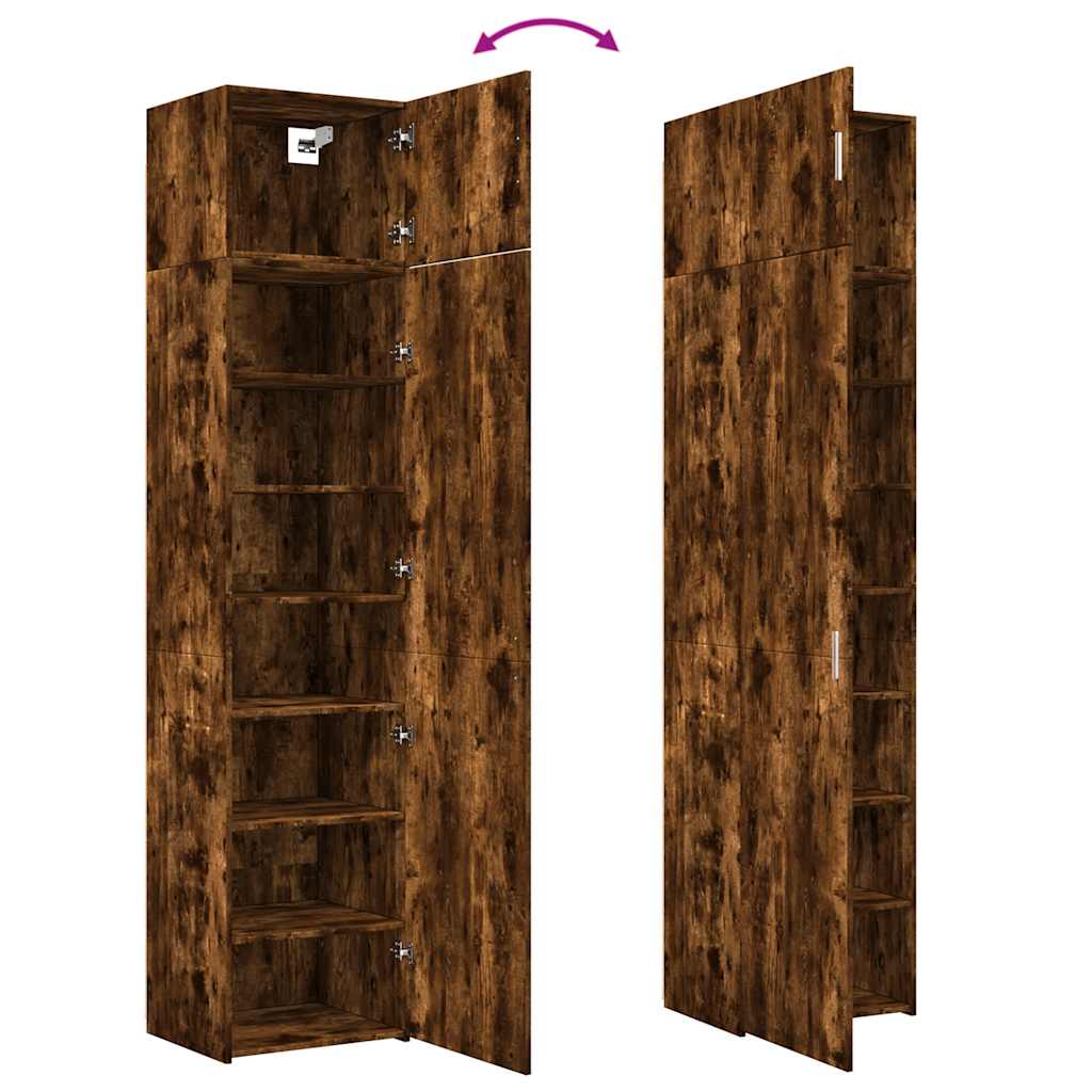 skab 50x42,5x225 cm smalt konstrueret træ røget egetræsfarve