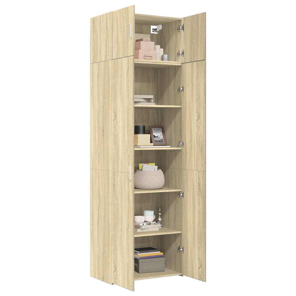 skab 70x42,5x225 cm smalt konstrueret træ sonoma-eg