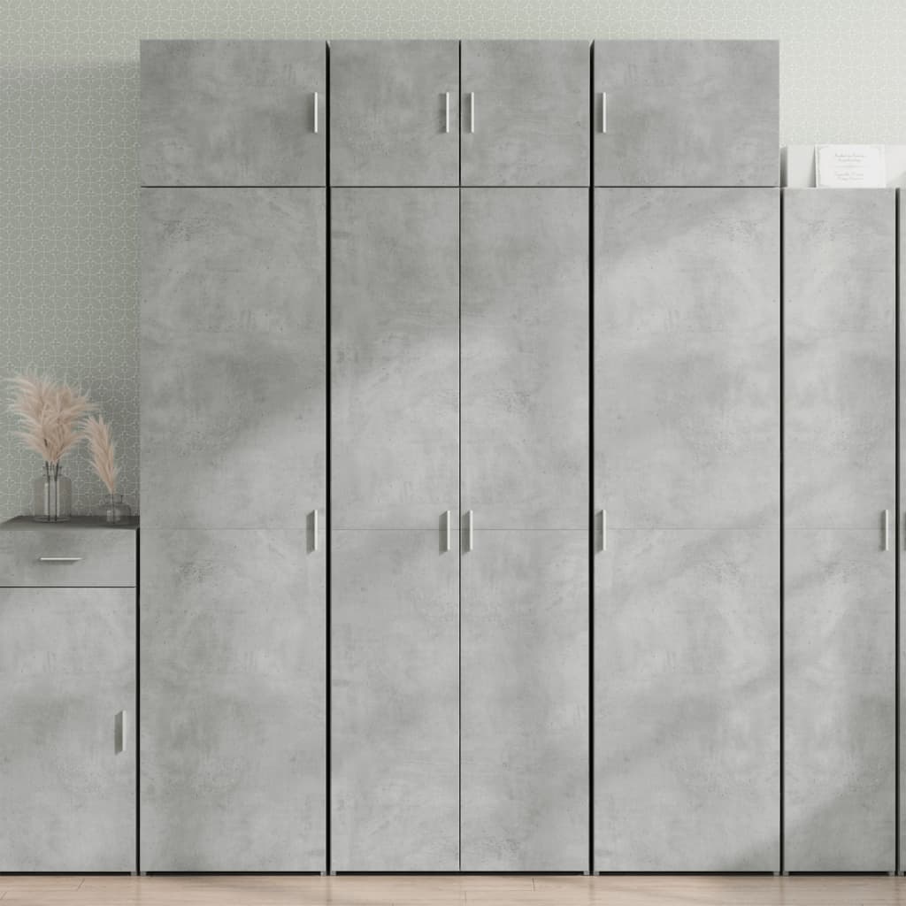 skab 70x42,5x225 cm smalt konstrueret træ betongrå