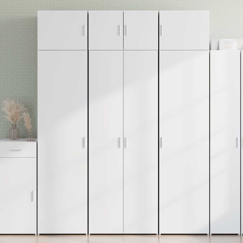 opbevaringsskab 70x42,5x225 cm konstrueret træ hvid