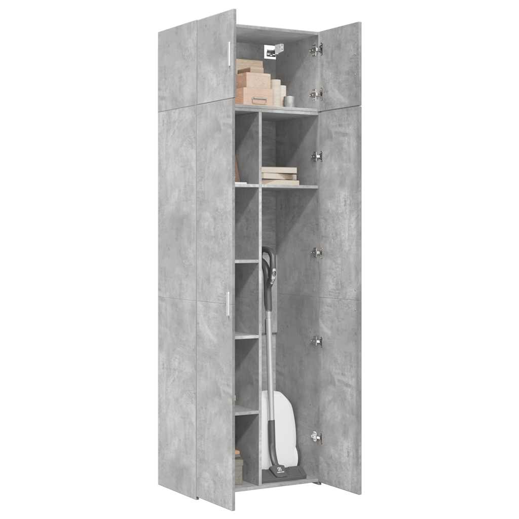 skab 70x42,5x225 cm konstrueret træ betongrå