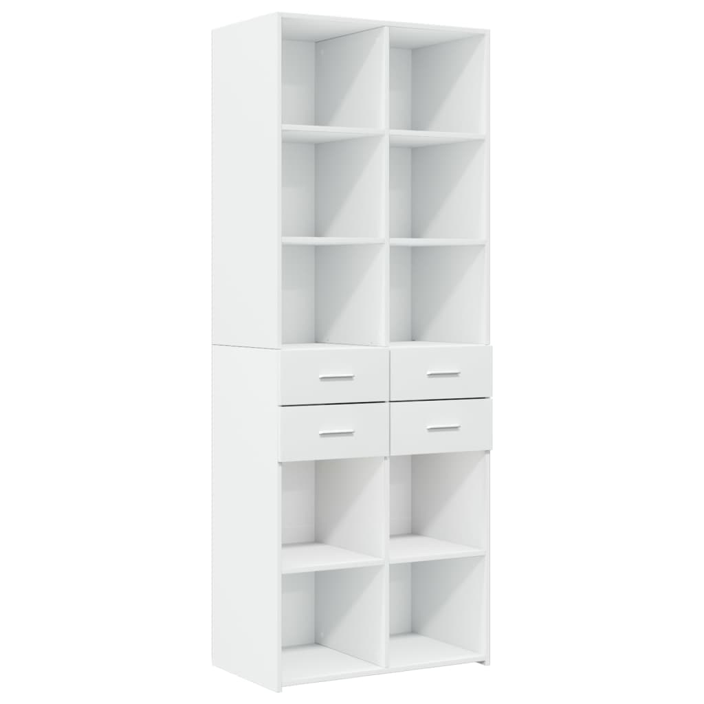 opbevaringsskab 70x42,5x225 cm konstrueret træ hvid