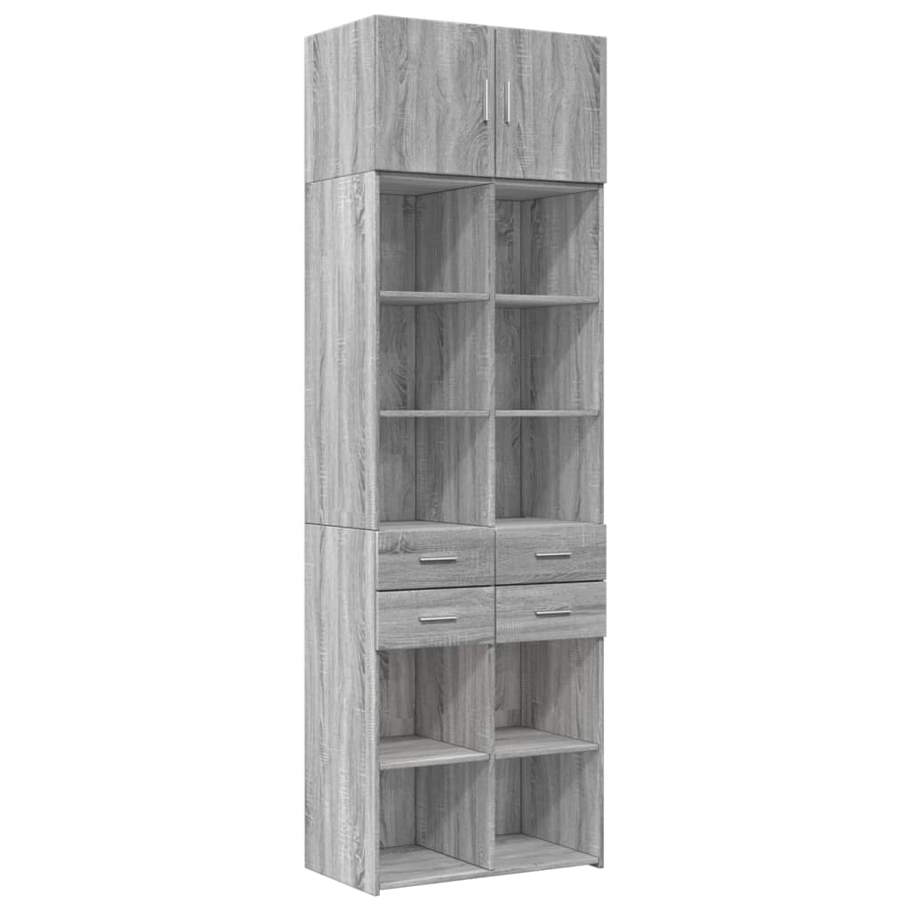 skab 70x42,5x225 cm konstrueret træ grå sonoma-eg
