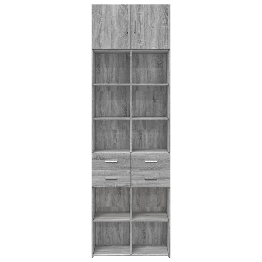 skab 70x42,5x225 cm konstrueret træ grå sonoma-eg