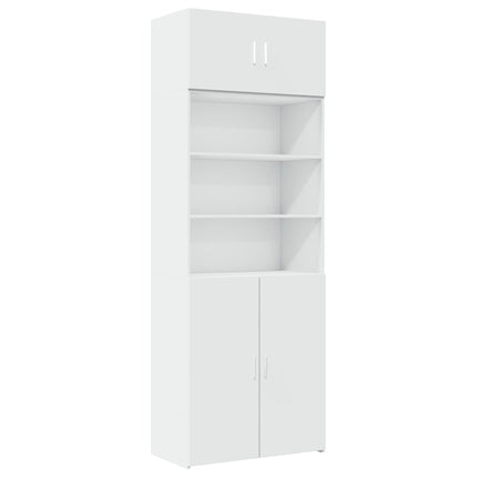 opbevaringsskab 80x42,5x225 cm konstrueret træ hvid