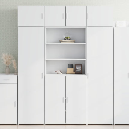 opbevaringsskab 80x42,5x225 cm konstrueret træ hvid