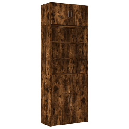 skab 80x42,5x225 cm konstrueret træ røget egetræsfarve