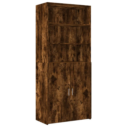 skab 80x42,5x225 cm konstrueret træ røget egetræsfarve