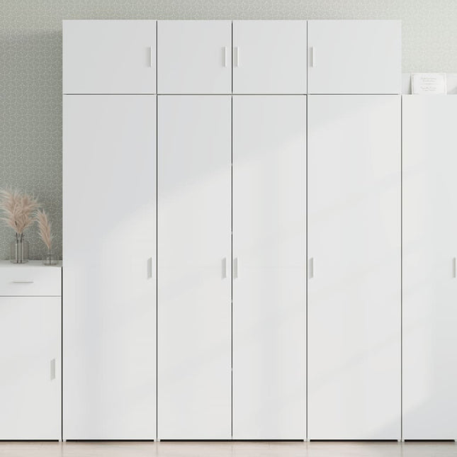 opbevaringsskab 80x42,5x225 cm konstrueret træ hvid