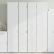 opbevaringsskab 80x42,5x225 cm konstrueret træ hvid