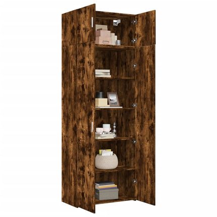 skab 80x42,5x225 cm konstrueret træ røget egetræsfarve