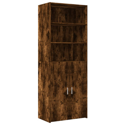 skab 70x42,5x185 cm konstrueret træ røget egetræsfarve