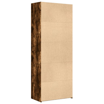 skab 70x42,5x185 cm konstrueret træ røget egetræsfarve