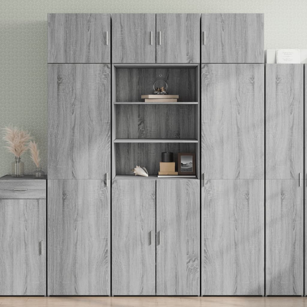 skab 70x42,5x185 cm konstrueret træ grå sonoma-eg
