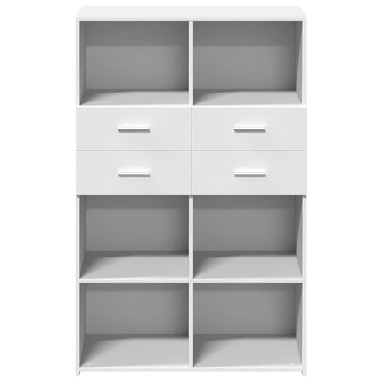 reol 80x42,5x124 cm konstrueret træ hvid