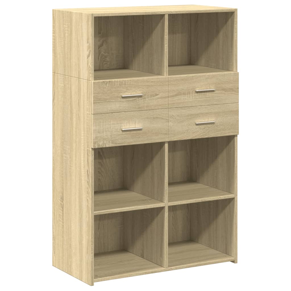 reol 80x42,5x124 cm konstrueret træ sonoma-eg