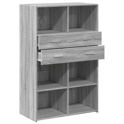 reol 80x42,5x124 cm konstrueret træ grå sonoma-eg