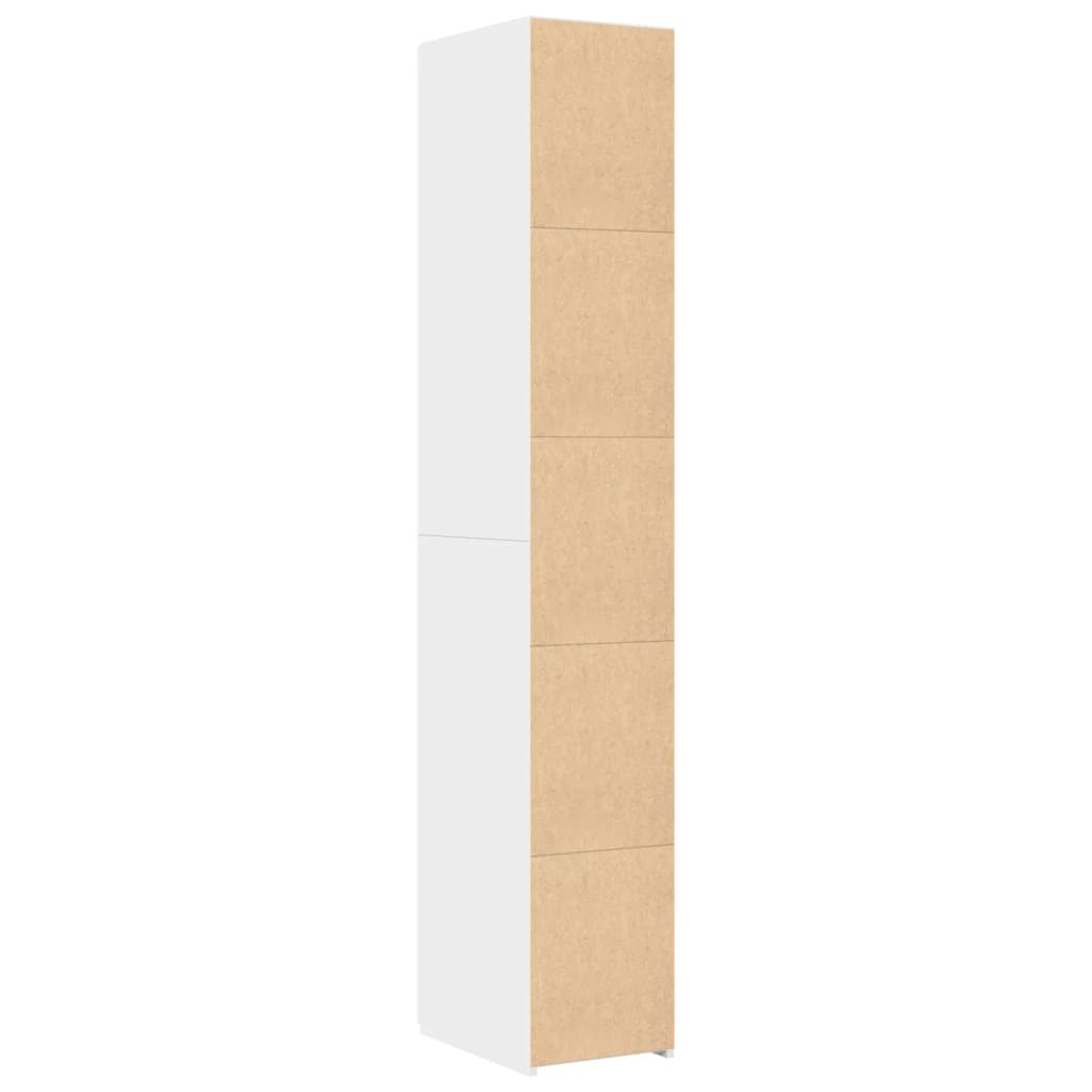 reol 30x42,5x185 cm konstrueret træ hvid