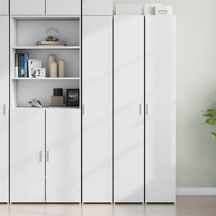 reol 30x42,5x185 cm konstrueret træ hvid