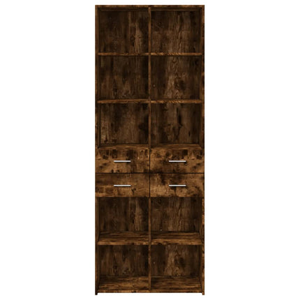 skab 70x42,5x185 cm konstrueret træ røget egetræsfarve